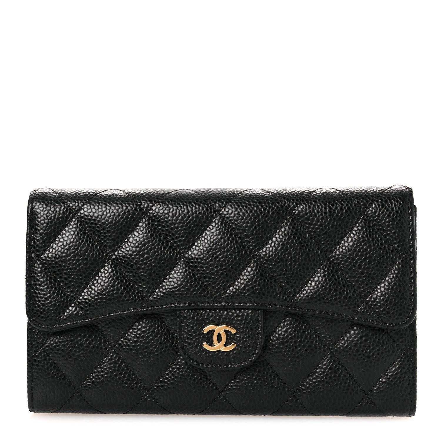 Chanel Caviar Quilted Large Flap Wallet Black 1 of 8