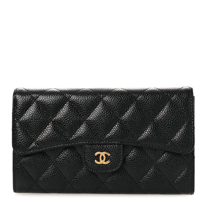 Chanel Caviar Quilted Large Flap Wallet Black 1 of 8