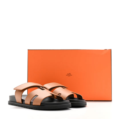 Hermes Calfskin Womens Chypre Sandals 39 Natural 10 of 10