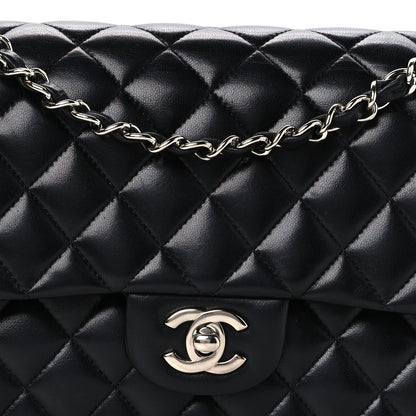 Chanel Lambskin Quilted Medium Double Flap Black Black 8 of 11