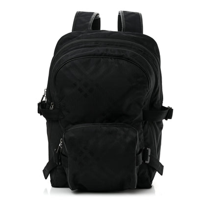 Burberry Nylon Jacquard Check Backpack Black 1 of 10