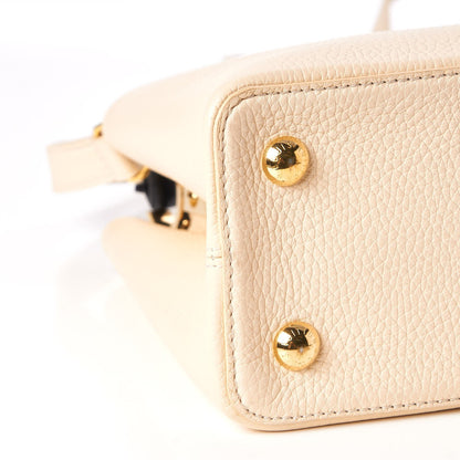 Louis Vuitton Taurillon Capucines PM Creme Black 7 of 9
