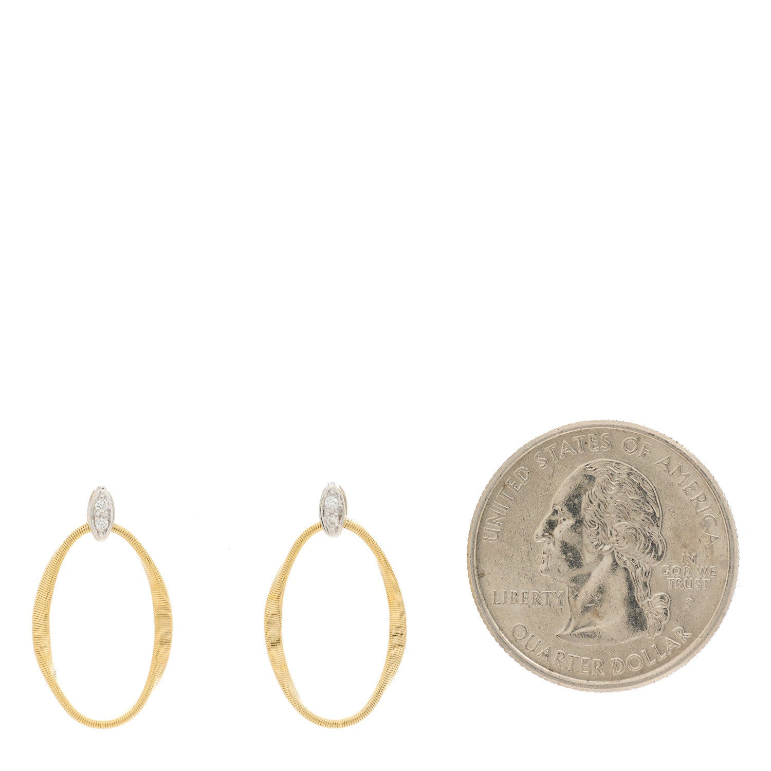Marco Bicego 18K Yellow White Gold Diamond Marrakech Onde Earrings 2 of 5