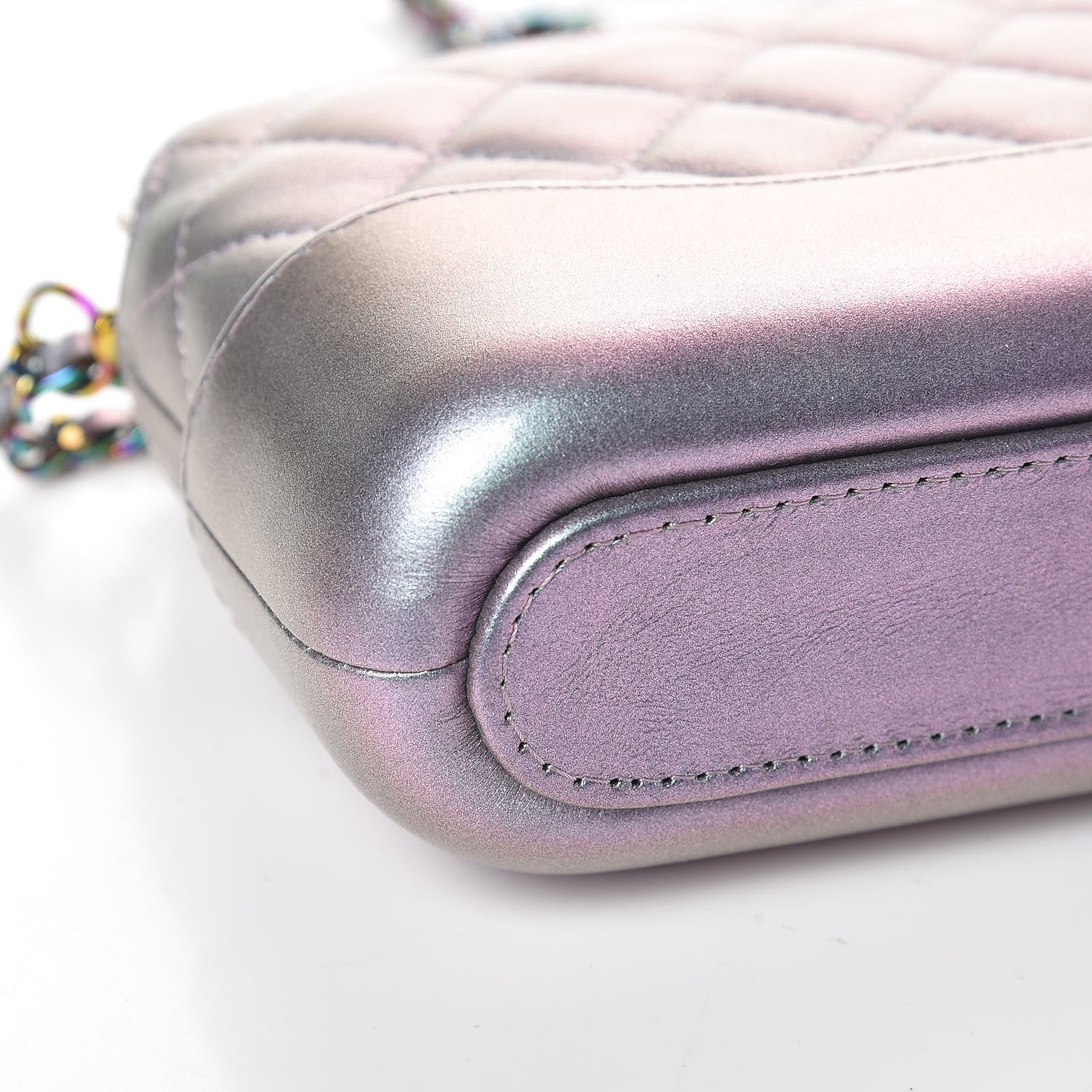 Chanel Iridescent Lambskin Calfskin Quilted Small Gabrielle Clutch With Chain Light Purple 9 of 12