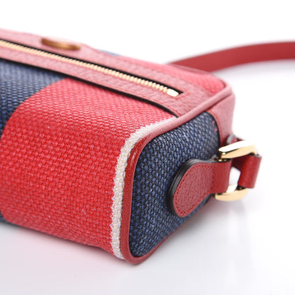 Gucci Canvas Sylvie Stripe Mini Ophidia Camera Bag Mystic White Hibiscus Red Maritime 9 of 9
