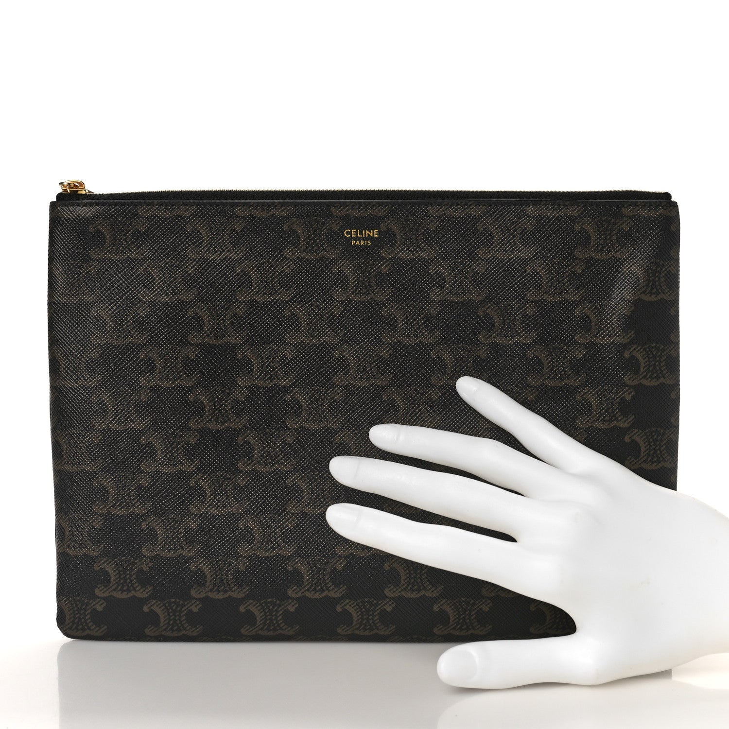 Celine Triomphe Canvas Pouch Black 2 of 8
