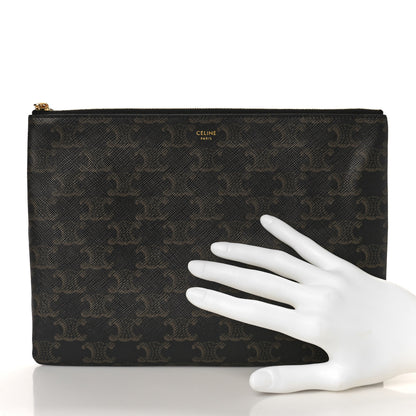Celine Triomphe Canvas Pouch Black 2 of 8