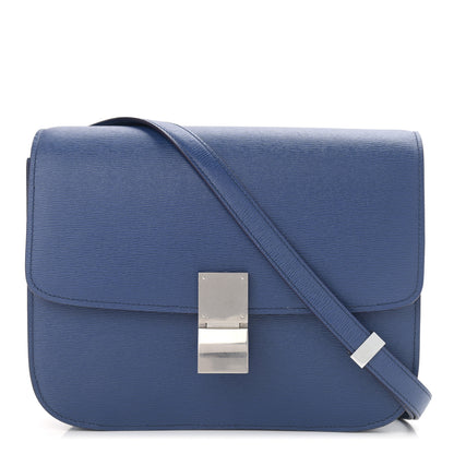 Celine Liege Calfskin Medium Classic Box Flap Bag Blue 1 of 10