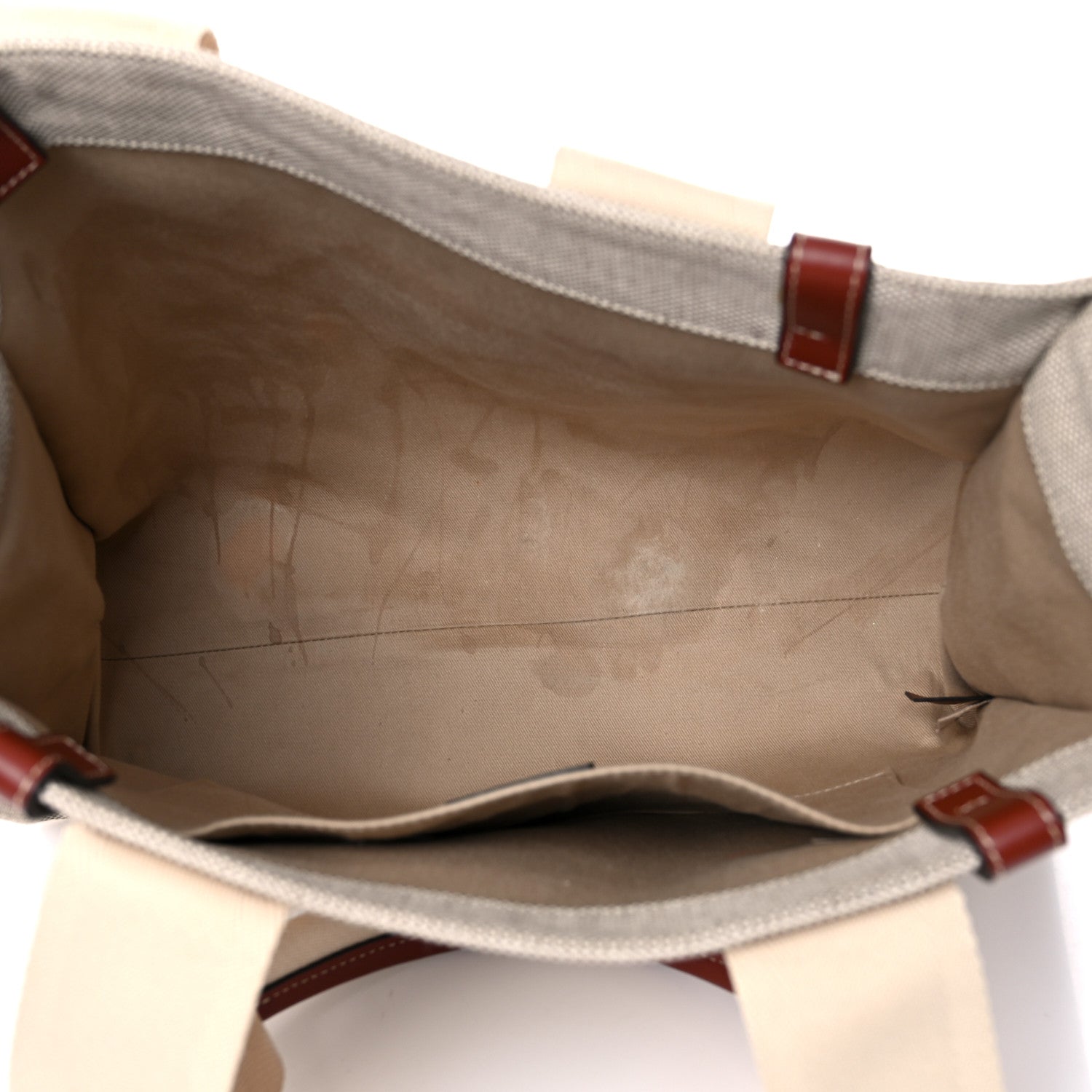 Chloe Cotton Calfskin Medium Woody Ribbon Tote White Brown 5 of 20