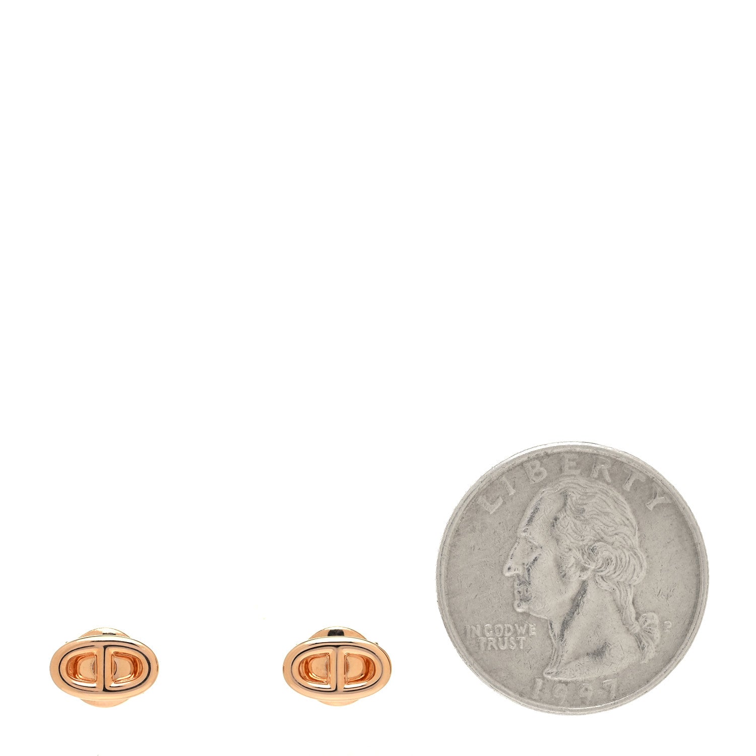 Hermes 18K Rose Gold TPM Farandole Stud Earrings 2 of 6