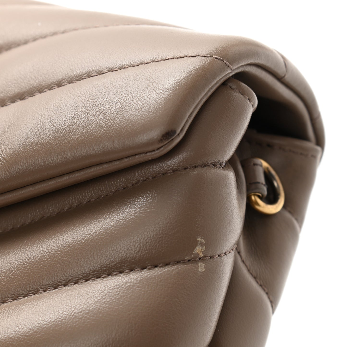 Calfskin Y Quilted Monogram Toy Loulou Crossbody Bag Taupe