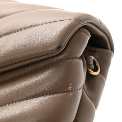 Saint Laurent Calfskin Y Quilted Monogram Toy Loulou Crossbody Bag Taupe 15 of 16