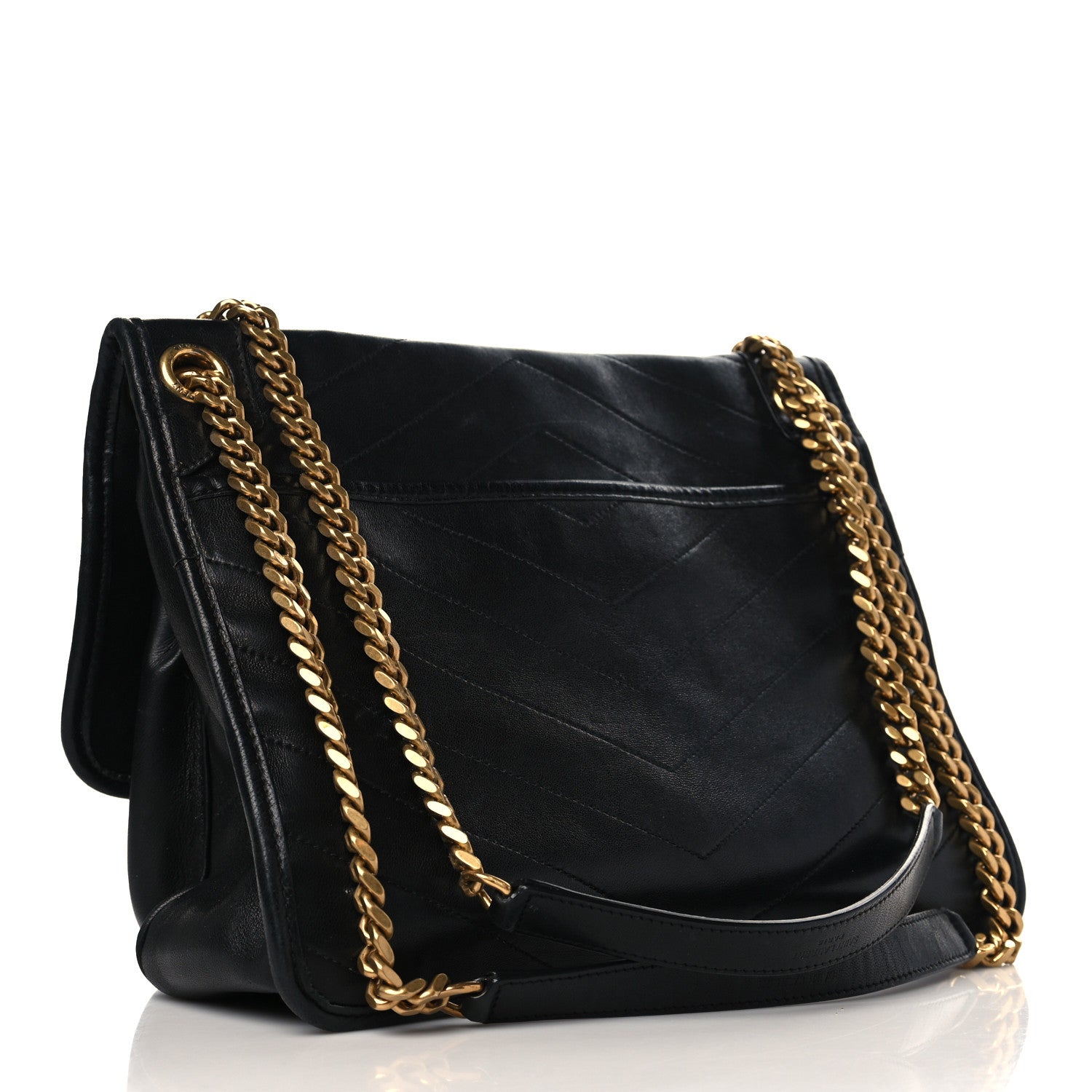 Saint Laurent Lambskin Matelasse Monogram Medium Niki Chain Satchel Black 3 of 11