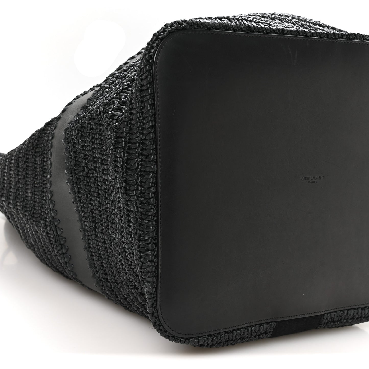 Raffia Rive Gauche Drawstring Backpack Black