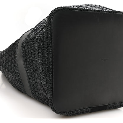 Saint Laurent Raffia Rive Gauche Drawstring Backpack Black 7 of 8