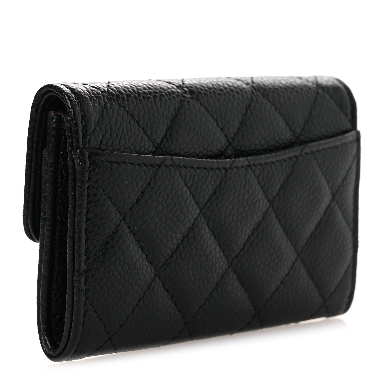 Chanel Caviar Quilted Flap Card Holder Wallet Black 3 of 10