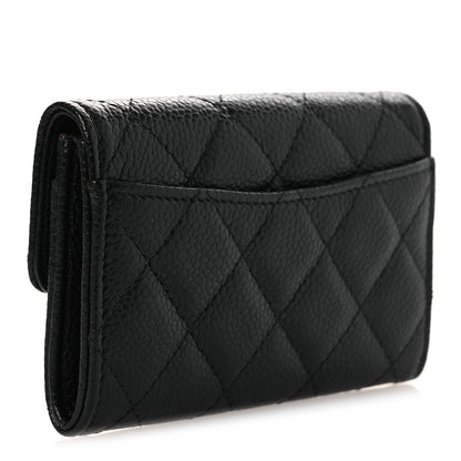 Chanel Caviar Quilted Flap Card Holder Wallet Black 3 of 10