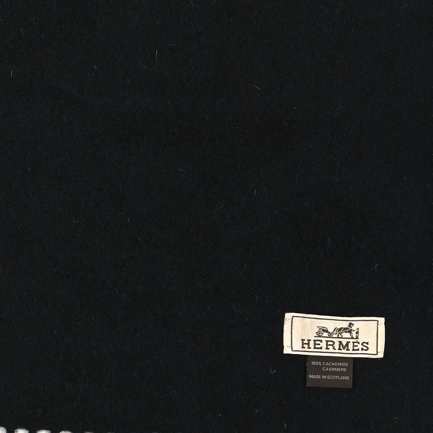 Hermes Cashmere Fringe Stole Black 3 of 3