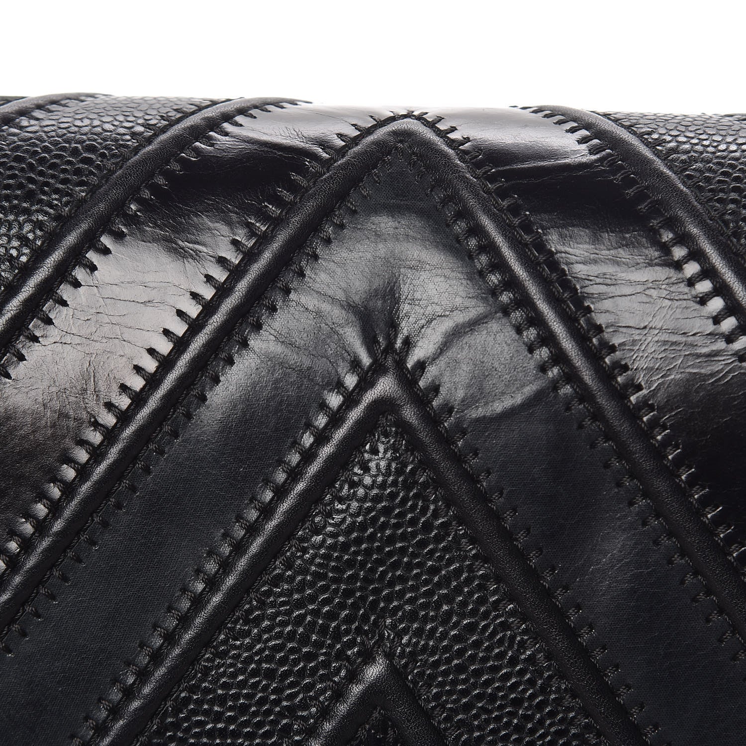 Chanel Caviar Suede Calfskin Chevron Medium Boy Flap Black 9 of 16