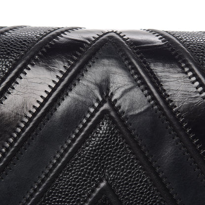 Chanel Caviar Suede Calfskin Chevron Medium Boy Flap Black 9 of 16