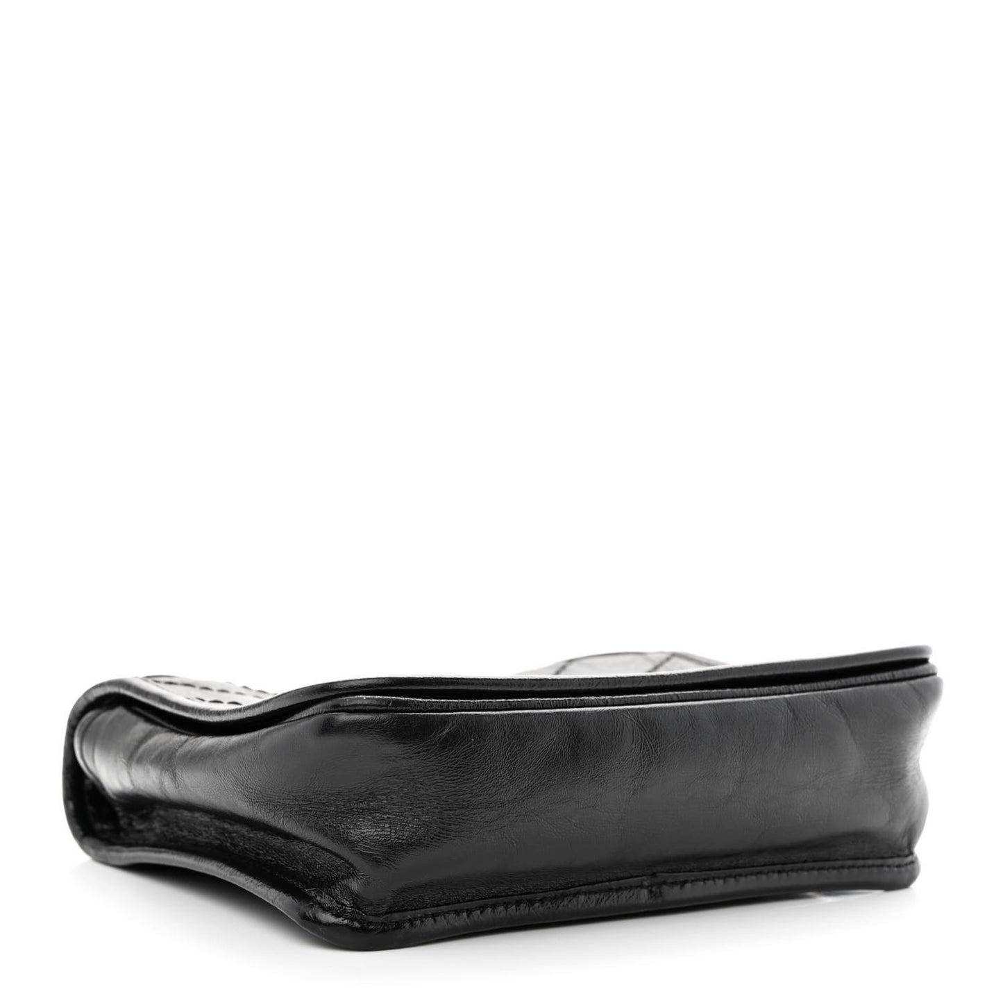 Crinkled Calfskin Matelasse Monogram Niki Chain Wallet Black
