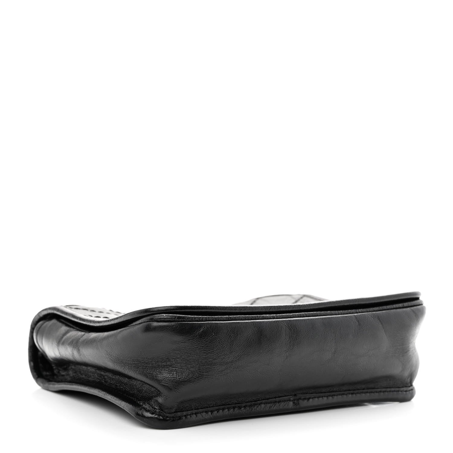 Saint Laurent Crinkled Calfskin Matelasse Monogram Niki Chain Wallet Black 4 of 10