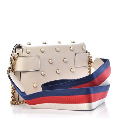 Gucci Nappa Pearl Studded Mini Queen Margaret Broadway Shoulder Bag Mystic White 3 of 10