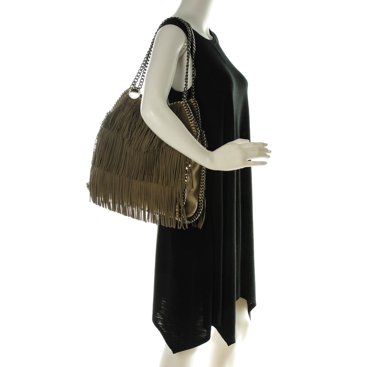Eco Suede Fringe Falabella Tote Taupe