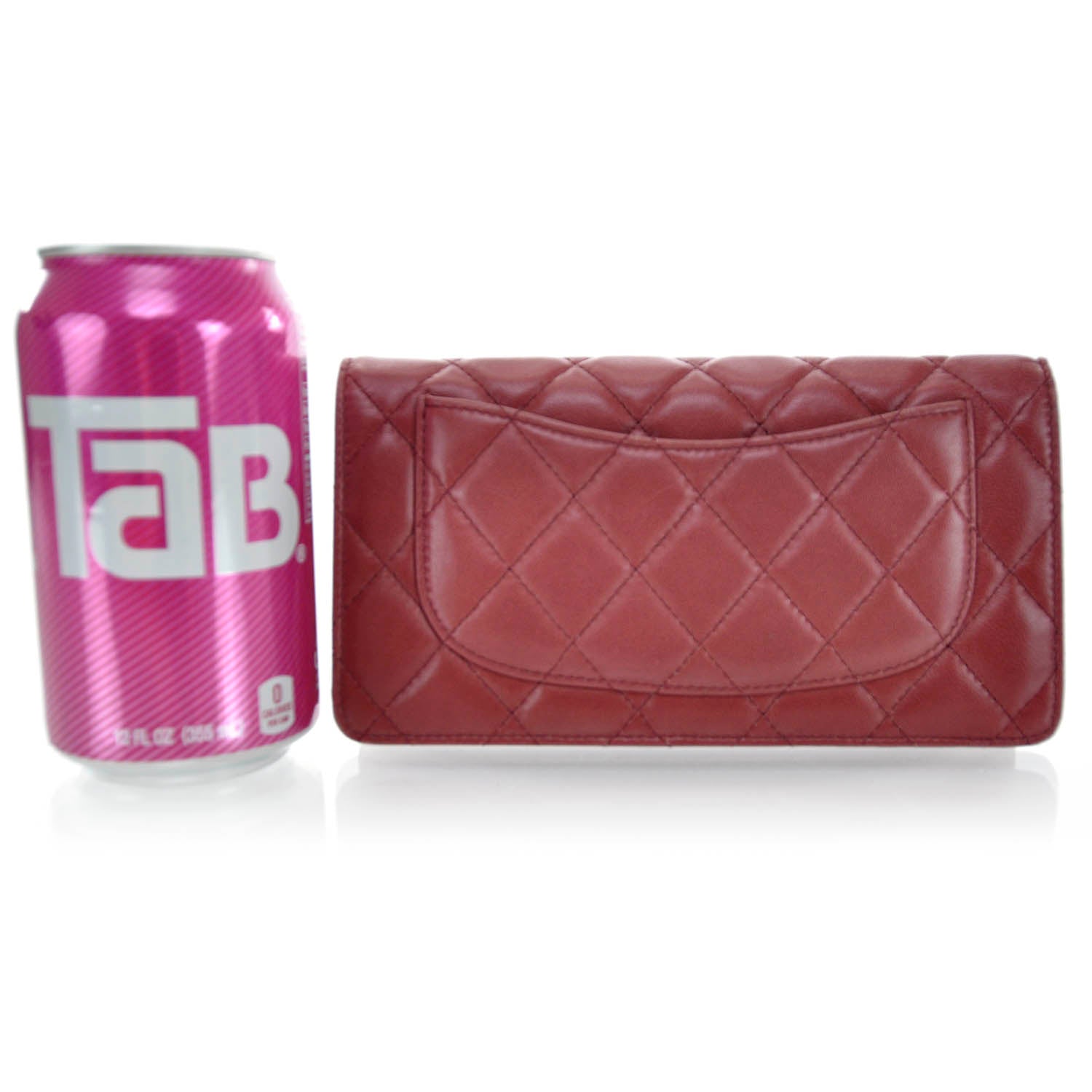 Chanel Lambskin Quilted Yen Wallet Red 2 of 10
