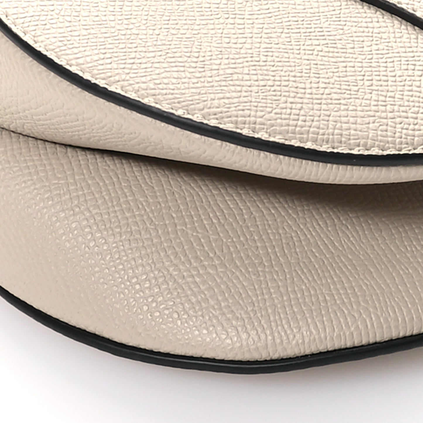 Grained Calfskin Saddle Bag With Strap Warm Taupe