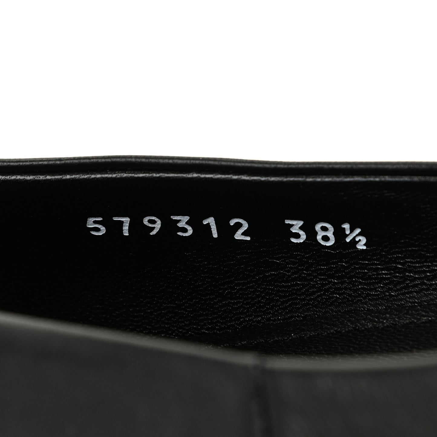 Calfskin BB Knife Pointy Toe Ballerina Flats 38.5 Black