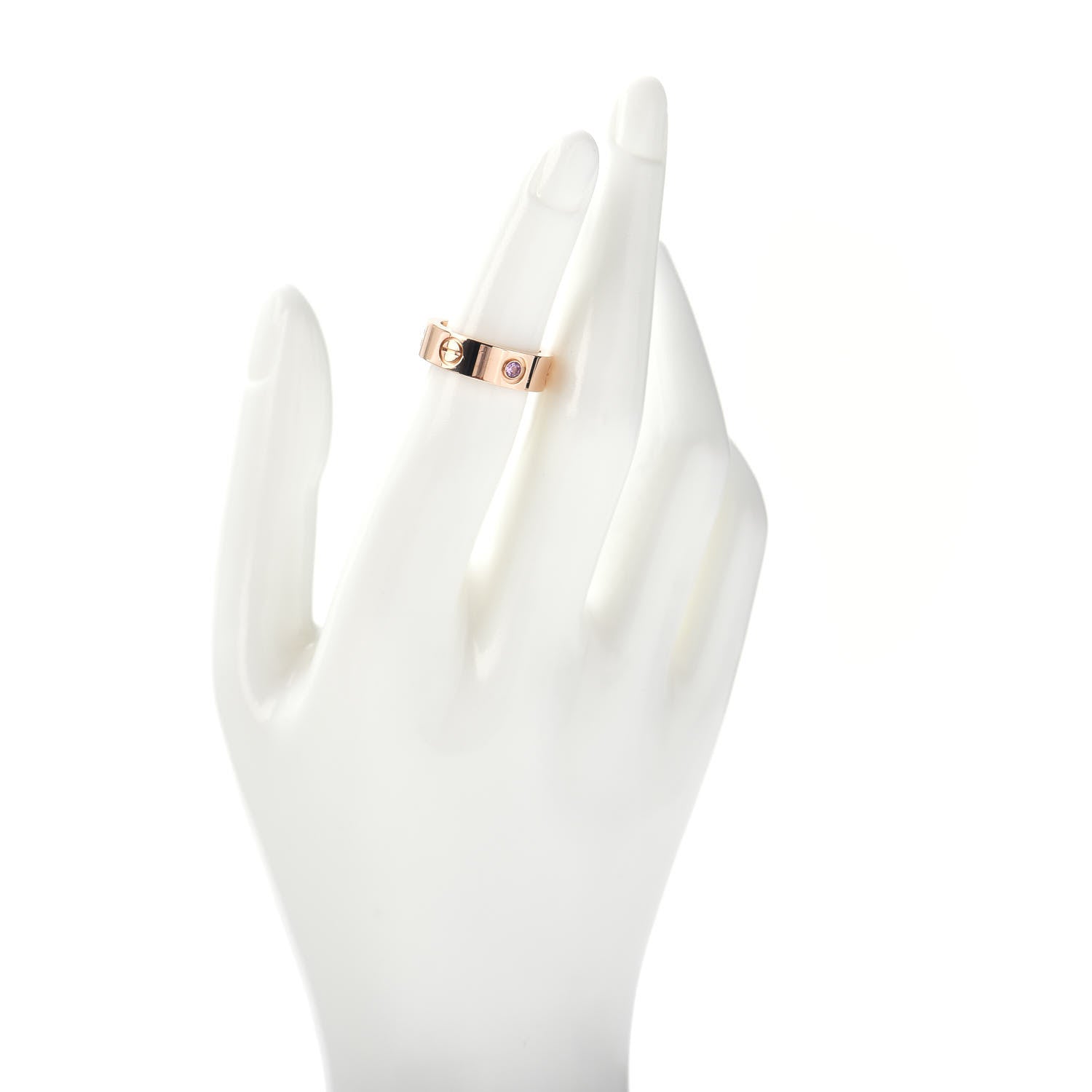 Cartier 18K Pink Gold Pink Sapphire 5.5mm LOVE Ring 48 4.5 2 of 4