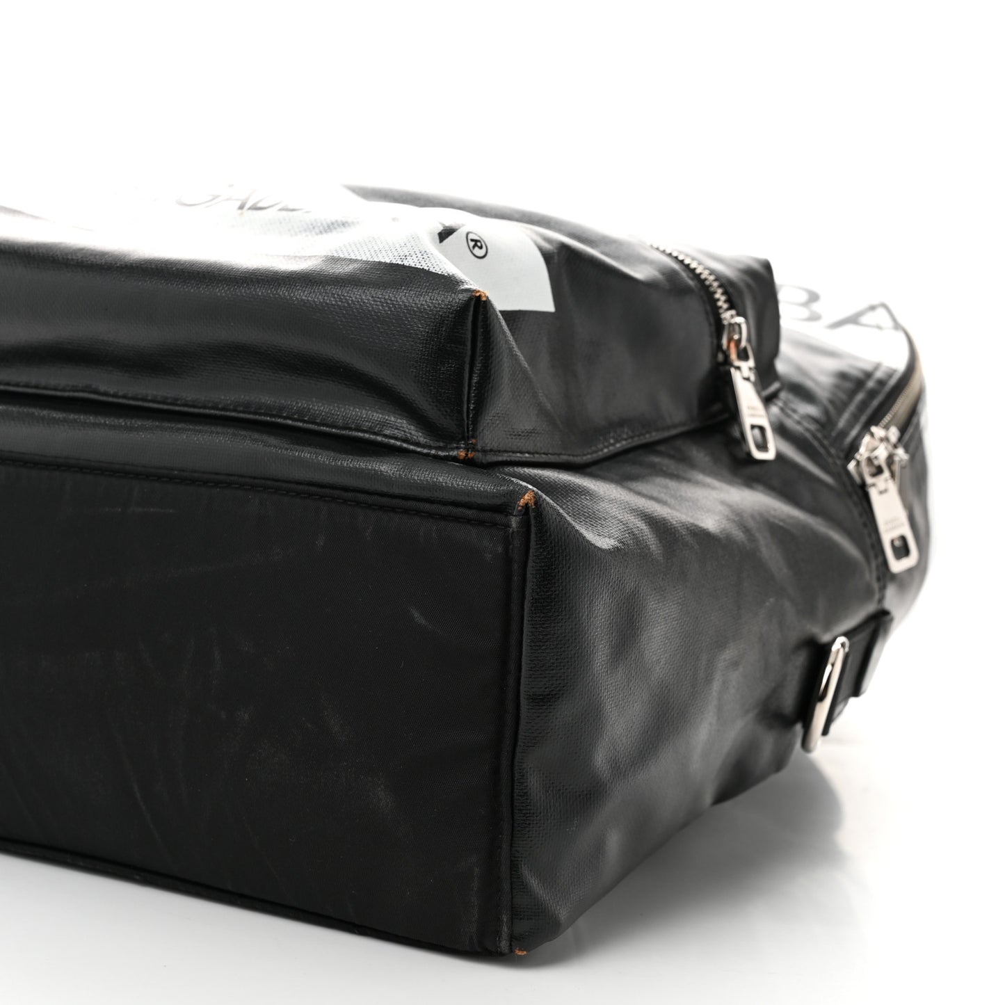 Calfskin Coated Canvas Vulcano Backpack Black