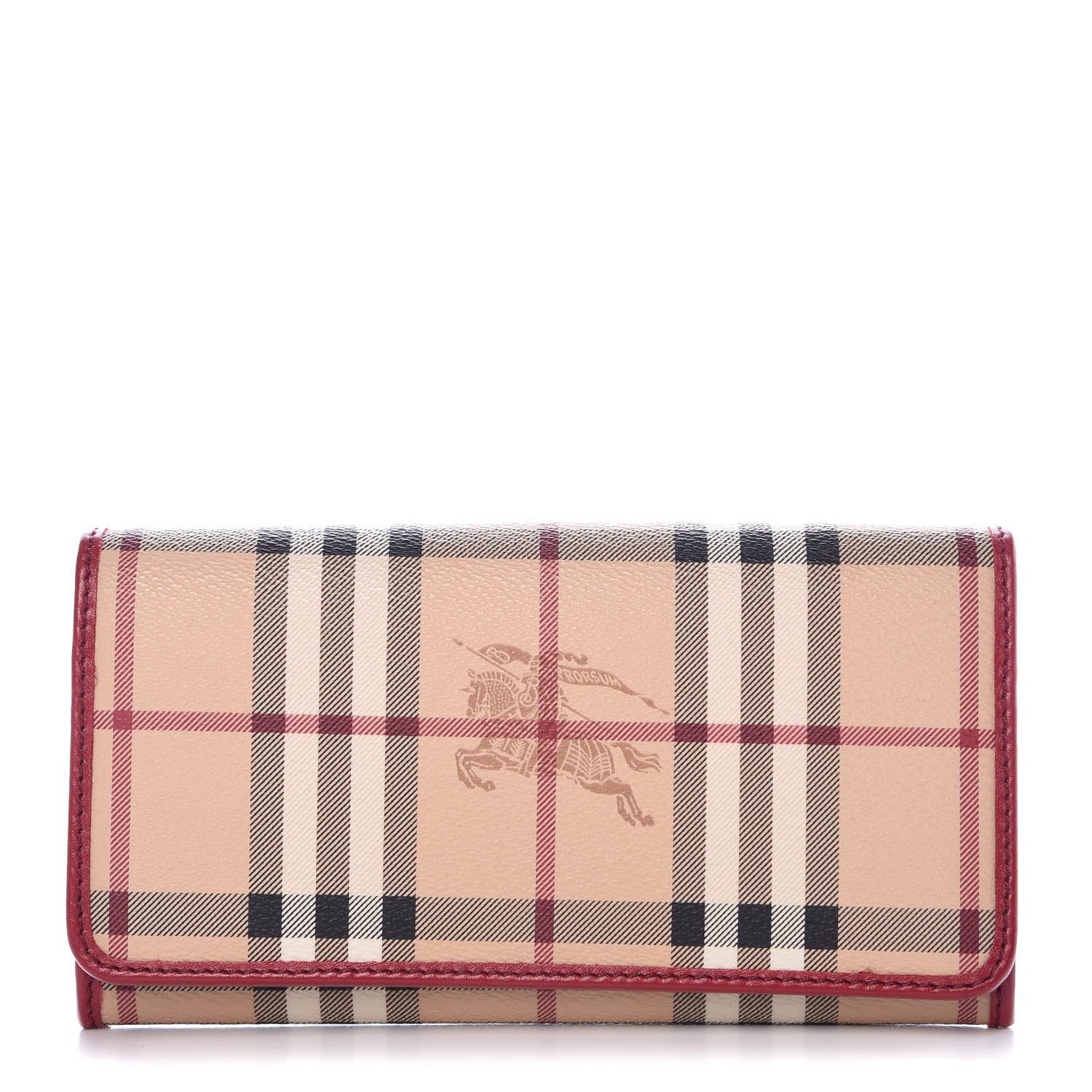 Burberry Haymarket Check Penrose Continental Wallet Military Red 1 of 6