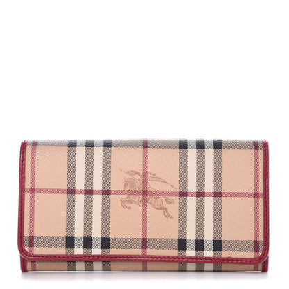 Burberry Haymarket Check Penrose Continental Wallet Military Red 1 of 6