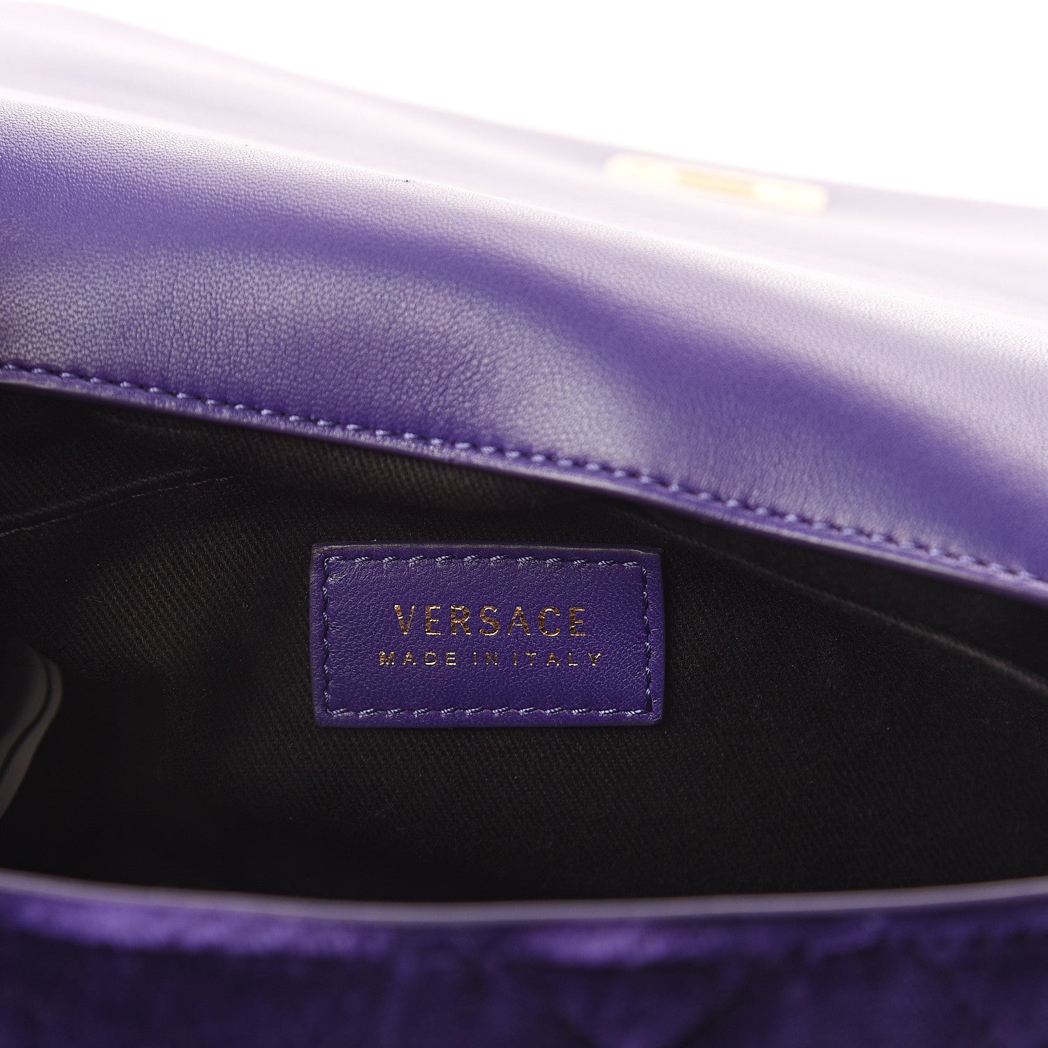 Versace Velvet Quilted Icon Crossbody Bag Purple 5 of 8