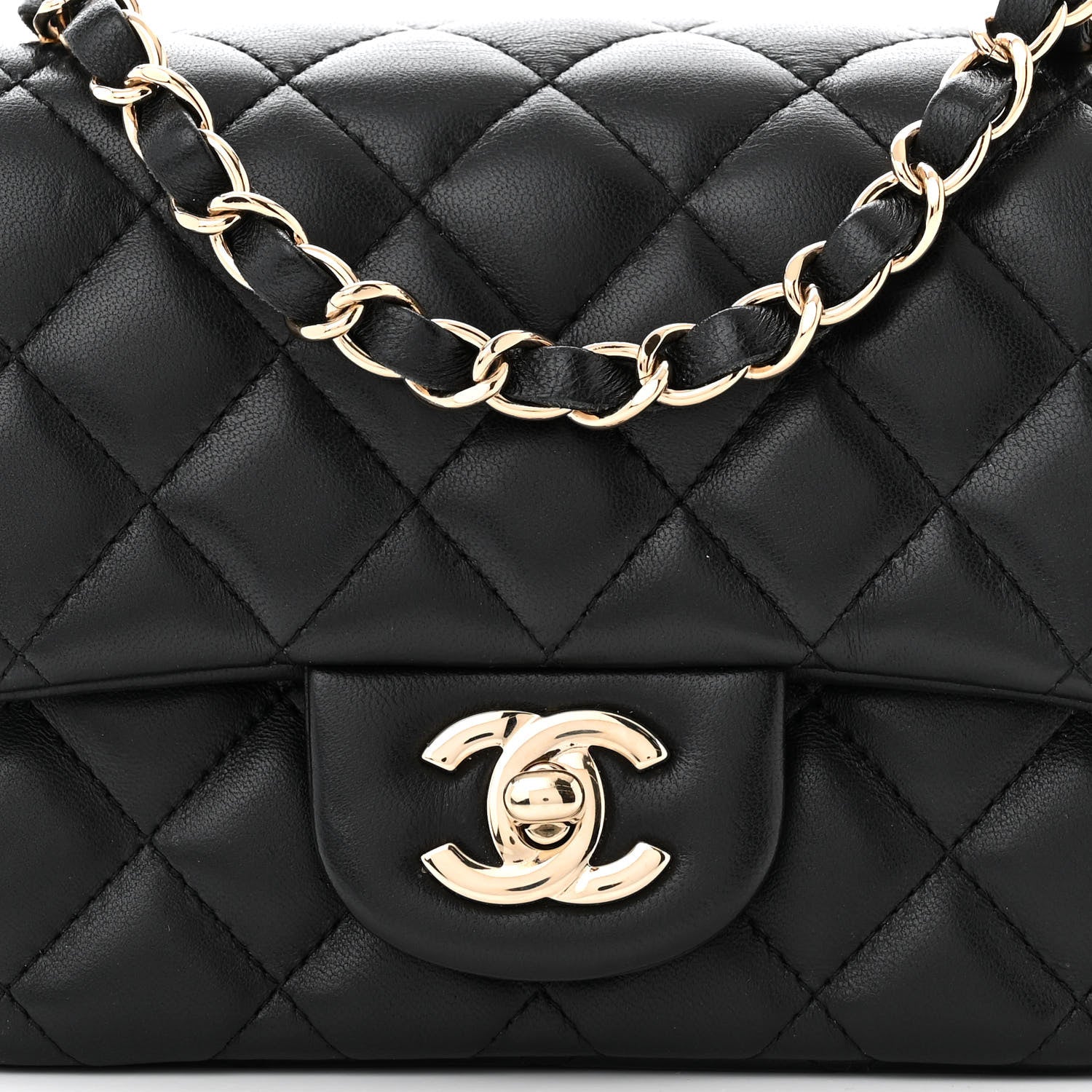 Chanel Lambskin Quilted Mini Square Flap Black 8 of 11