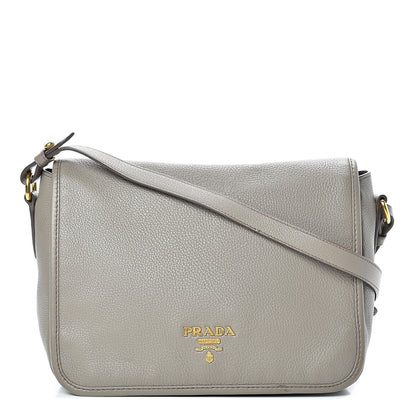 Prada Vitello Daino Crossbody Flap Grey 1 of 14