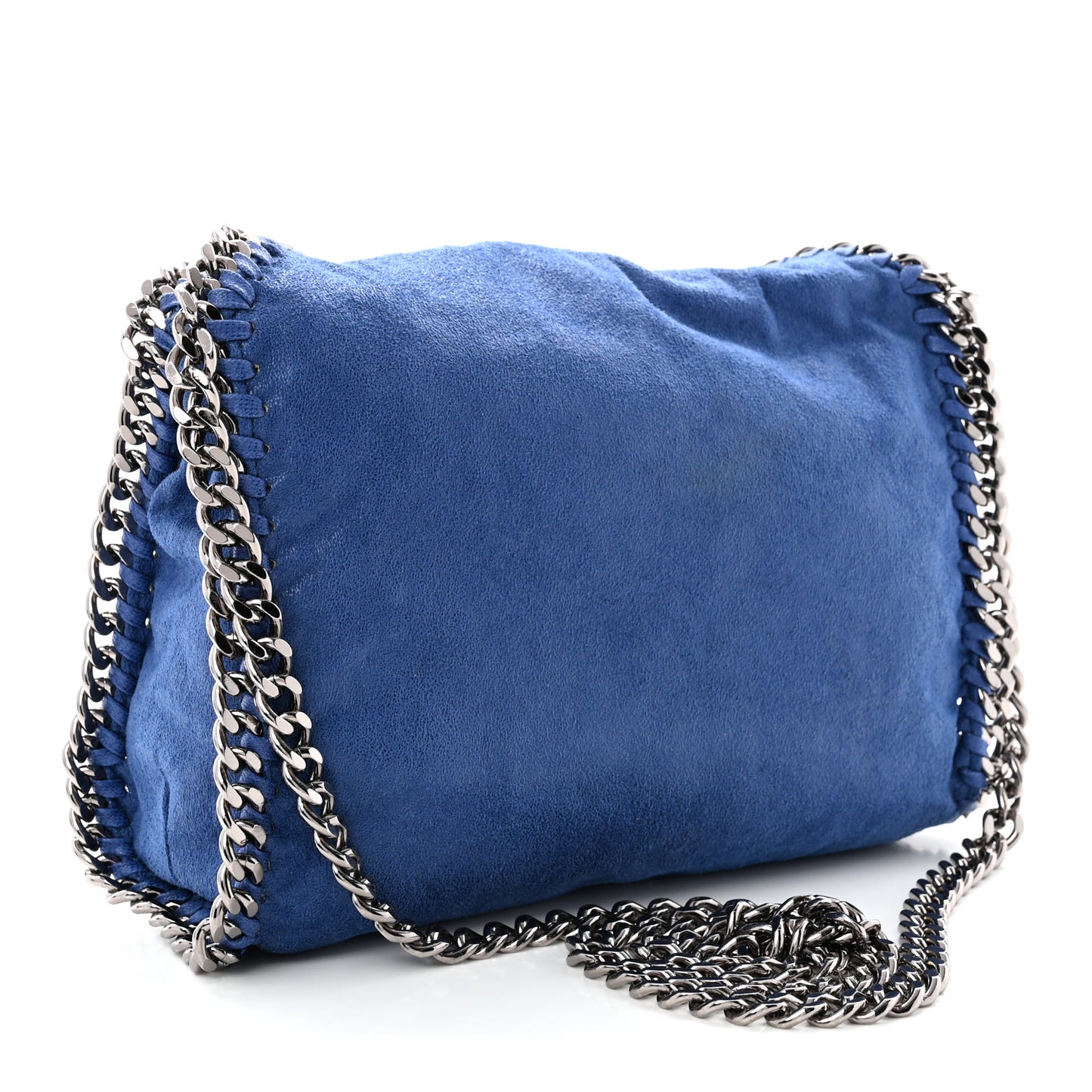 Shaggy Deer Mini Falabella Fold Over Tote Blue