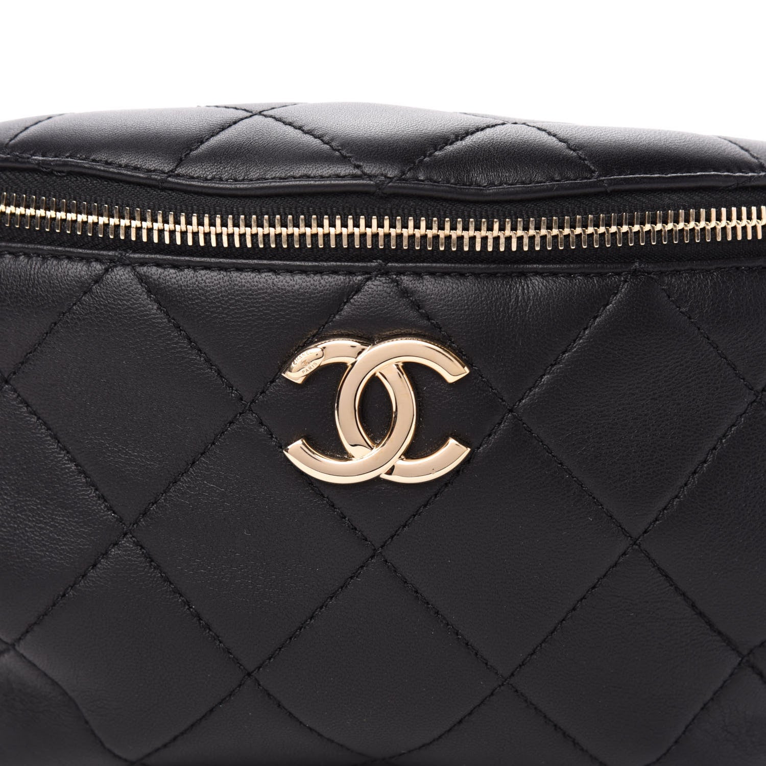 Chanel Lambskin Quilted Waist Belt Bag Black 10 of 11