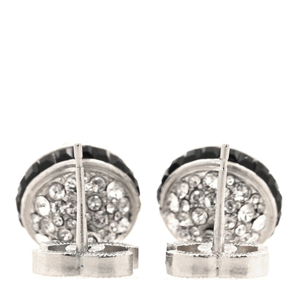 Chanel Crystal CC Drop Earrings Black Silver 3 of 4