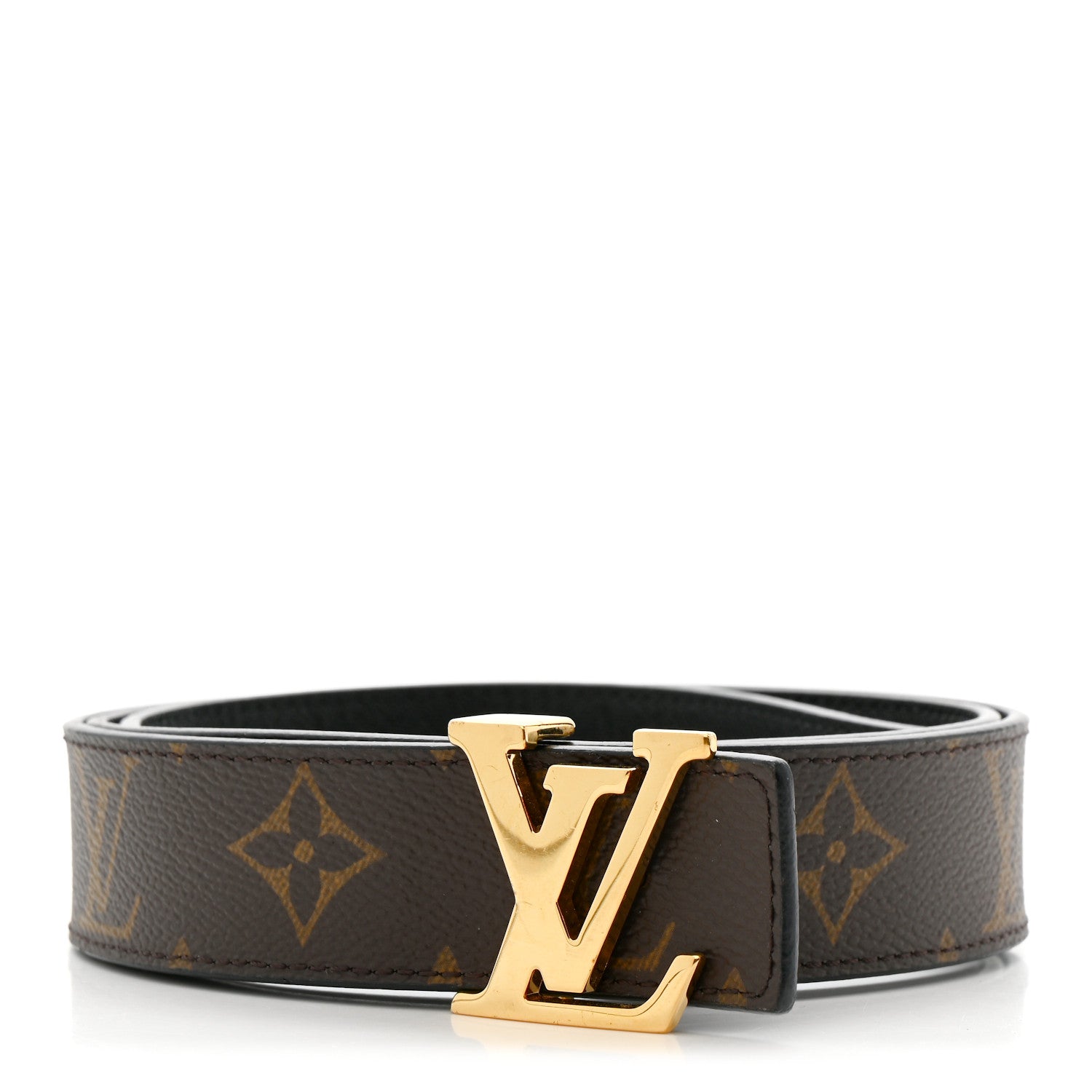 Louis Vuitton Calfskin Monogram 30mm LV Initiales Reversible Belt 90 36 Black 1 of 8
