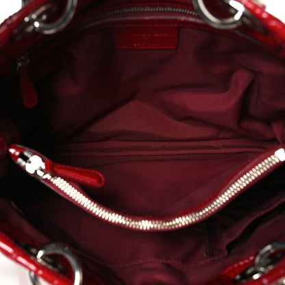 Christian Dior Patent Cannage Small Dior Soft Shopping Tote Red 5 of 11