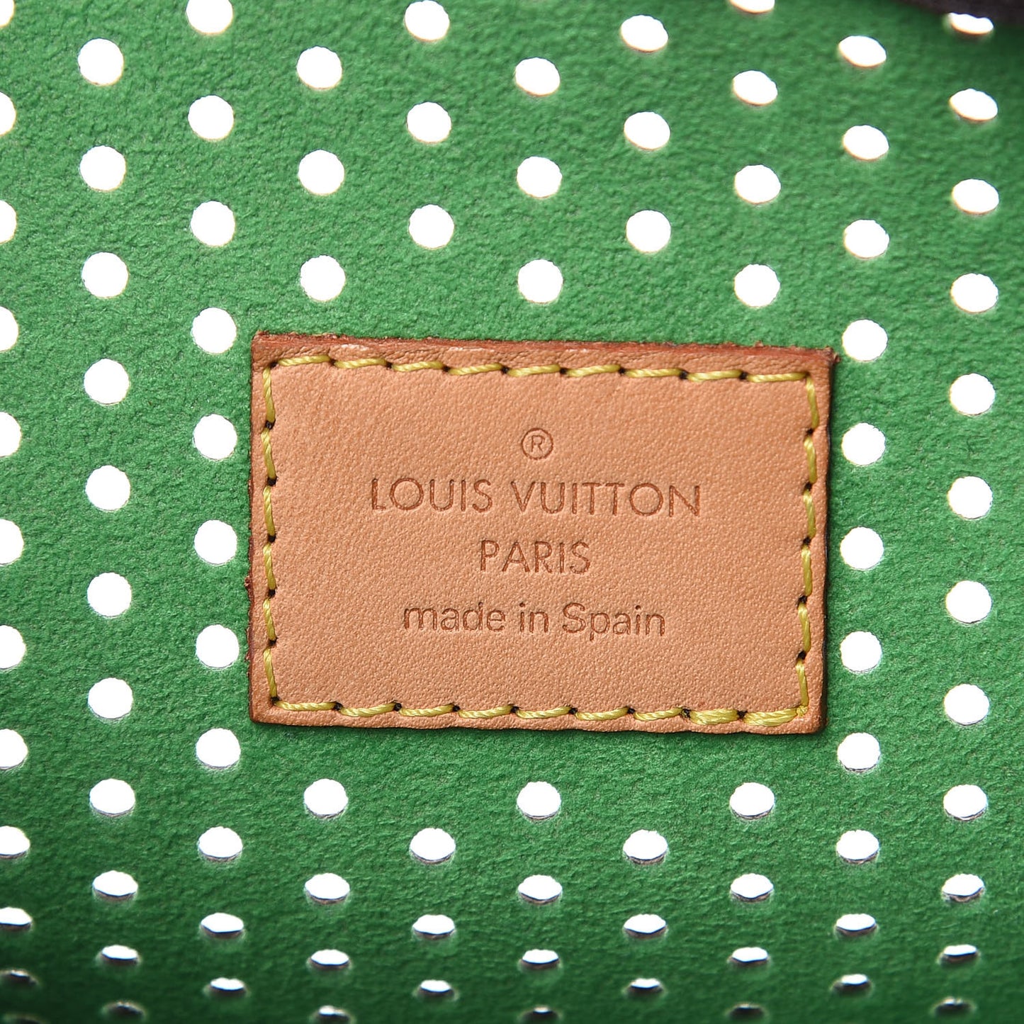 Monogram Perforated Pochette Accessories Bag Green