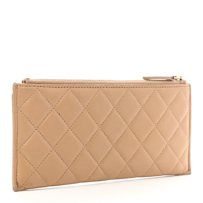 Chanel Lambskin Quilted Classic Zip Boy Pouch Beige 3 of 10