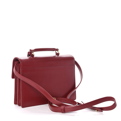 Saint Laurent Smooth Calfskin Medium High School Satchel Red 3 of 7