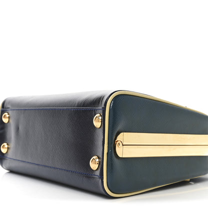 Prada Saffiano Vernice Pyramid Bag Royal Azzurr 9 of 9