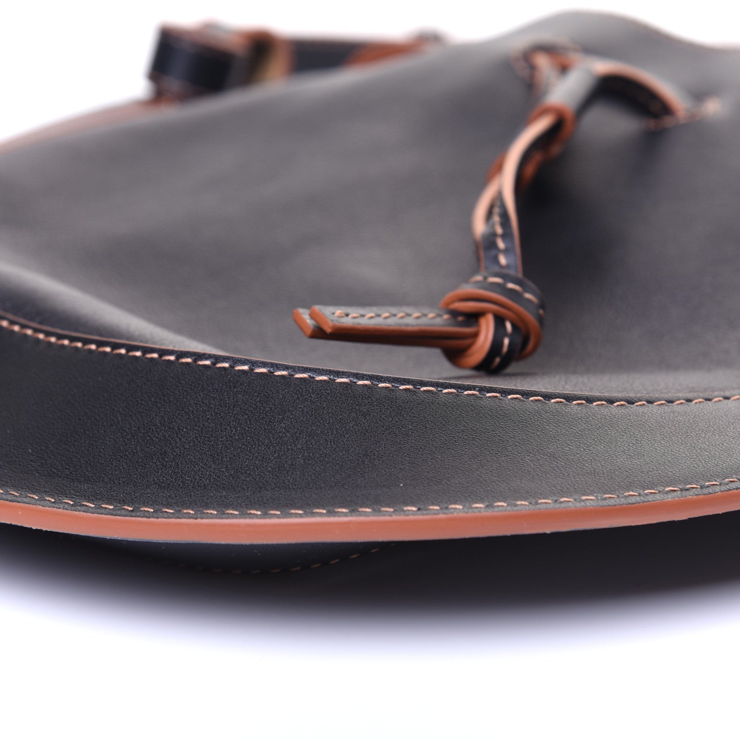 Loewe Nappa Horseshoe Bag Black Tan 7 of 11