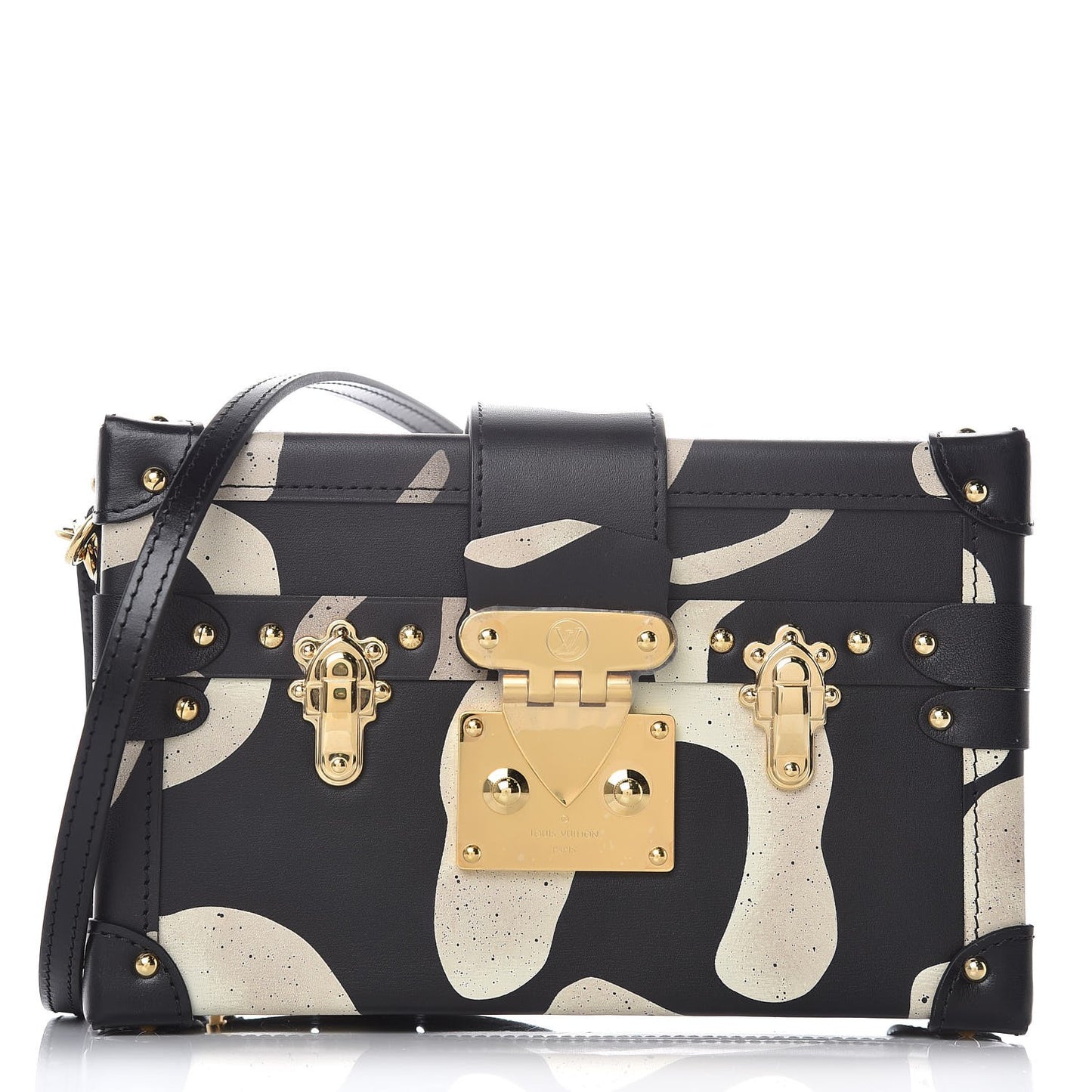 Calfskin Petite Malle Black White