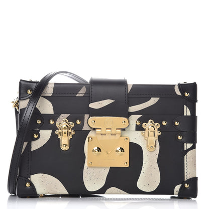 Louis Vuitton Calfskin Petite Malle Black White 1 of 6